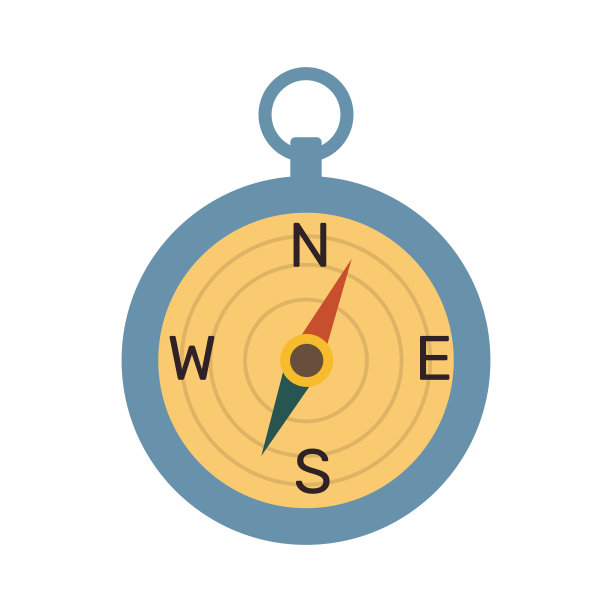 指南针，用于导航和定位。旅游、旅游、探险设备。图片下载