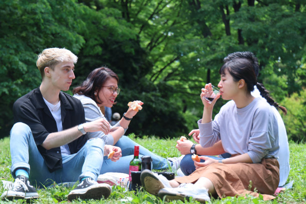 喜欢在公园野餐聊天图片下载