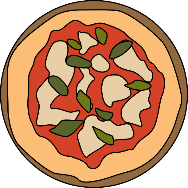 简易披萨插画材料图片下载