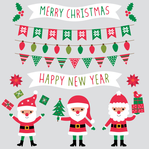 圣诞剪贴画集圣诞老人和图片下载