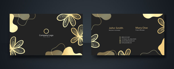 豪华黄金高级名片设计图片下载