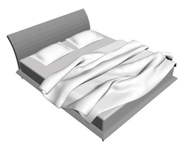 双人床孤立在白底等距图片下载