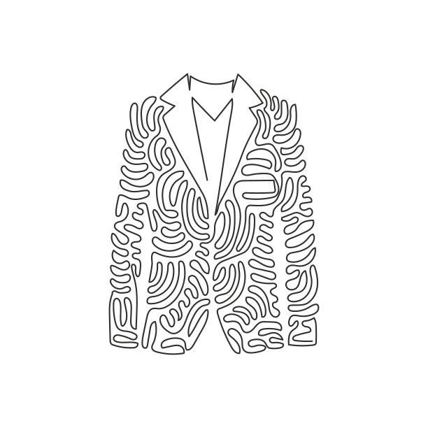 单连续线条画男士正装图片下载