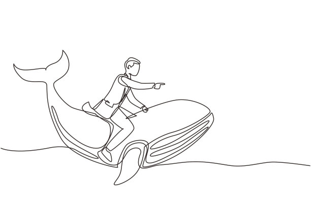 单线画勇敢的商人骑马图片下载