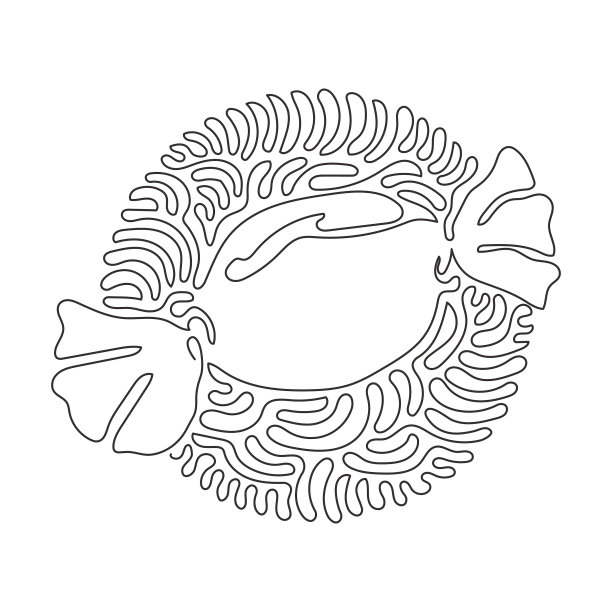 连续的一条线在包装纸上画糖果图片下载