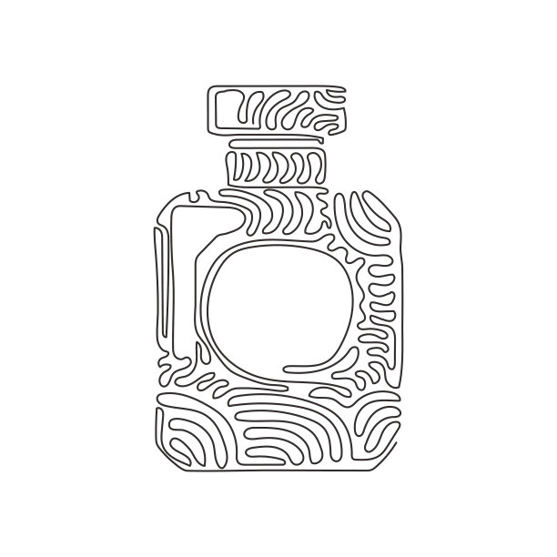 单线连续画香水图标图片下载