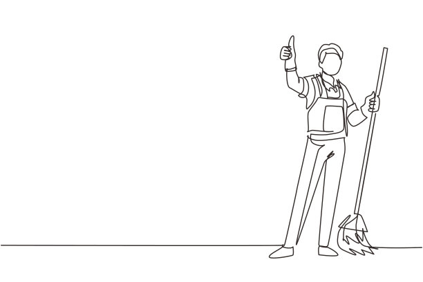 单线连续画微笑男图片下载