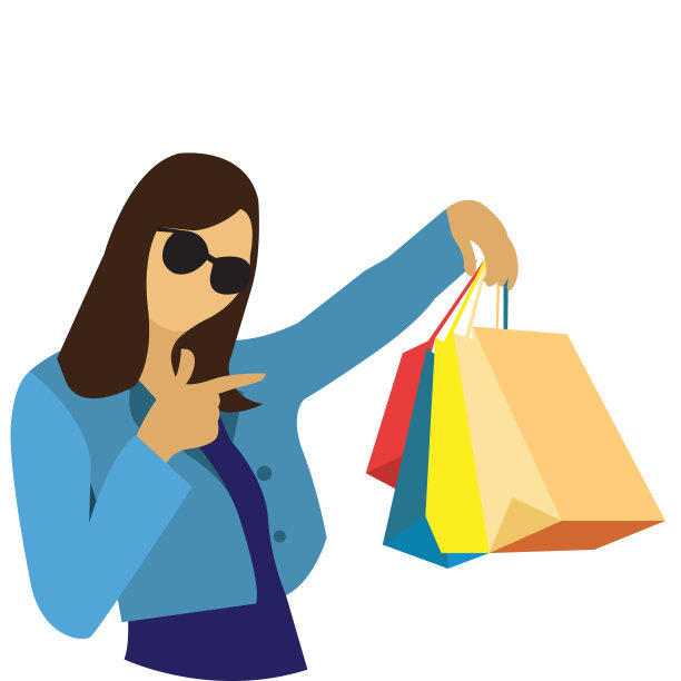 快乐快乐的女人享受购物图片下载