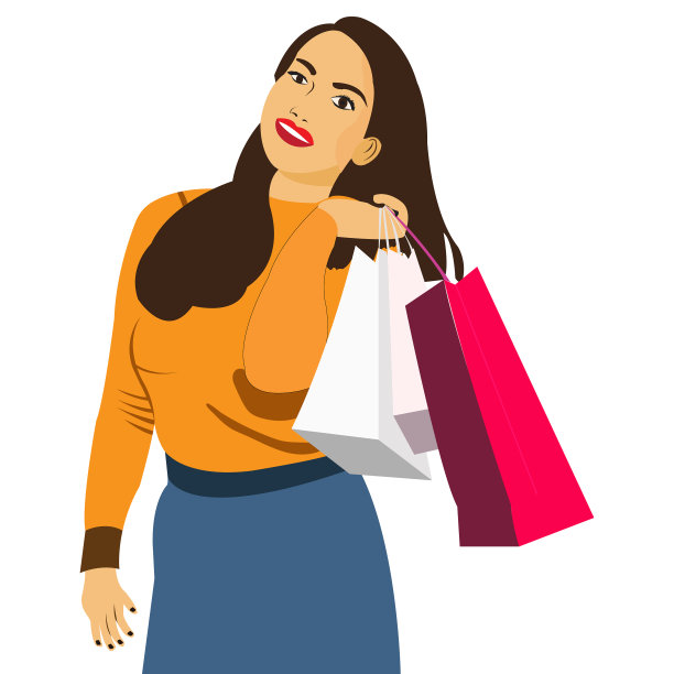 拎着包的购物女图片下载