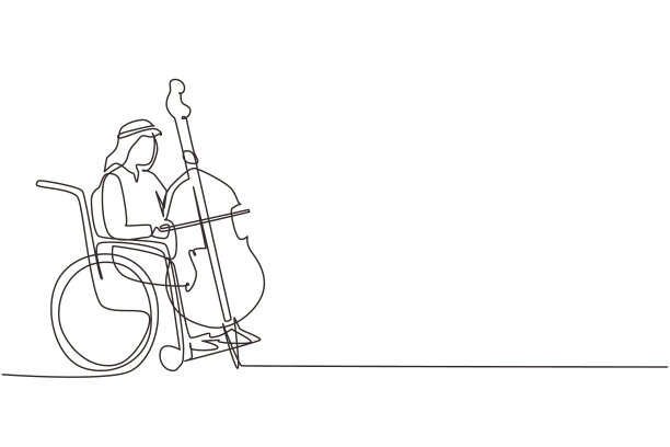 一行画着坐着的年轻阿拉伯人图片下载