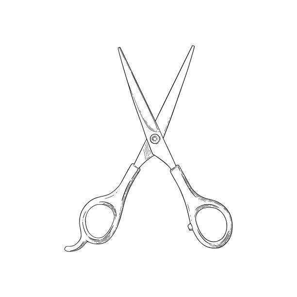剪刀素描美发师剪刀工具图片下载