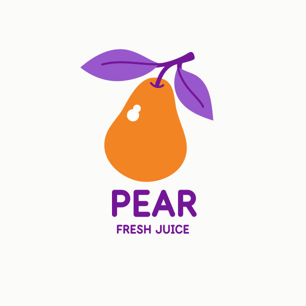 一个梨在现代风格孤立图片下载