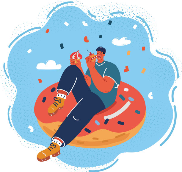 男人拿着蛋糕吃图片下载