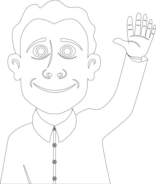 一个善良友好的人挥手说你好图片下载