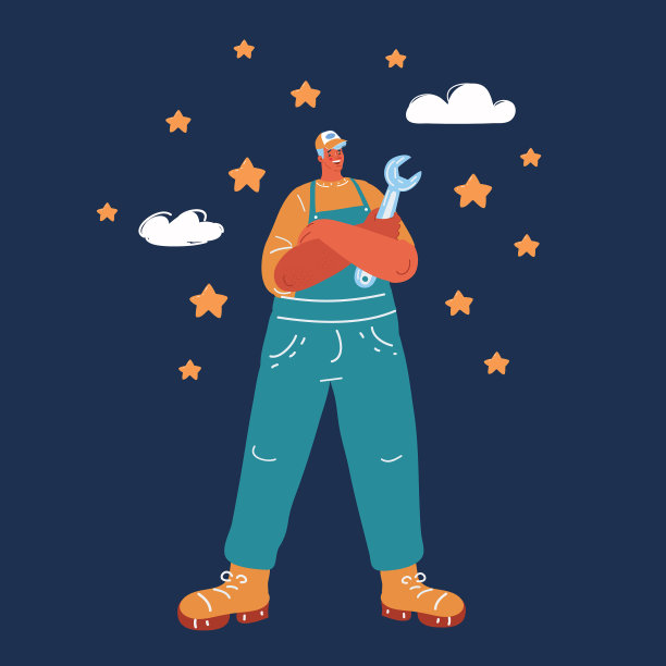 机械师拿着一个巨大的图片下载