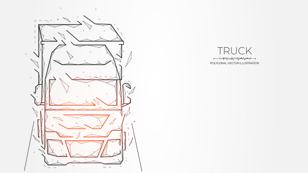 移动卡车的多边形图片下载