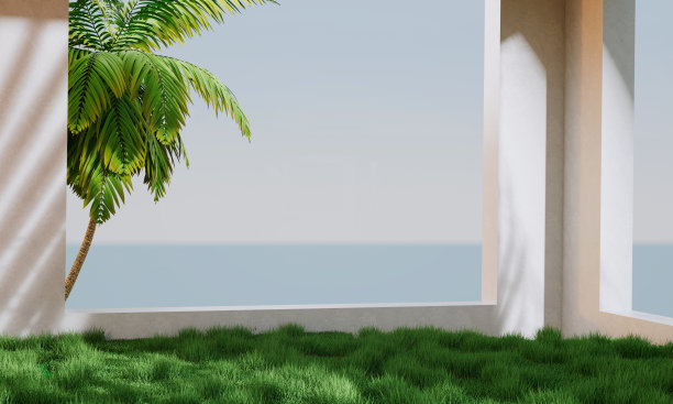 房间背景3d渲染。图片下载