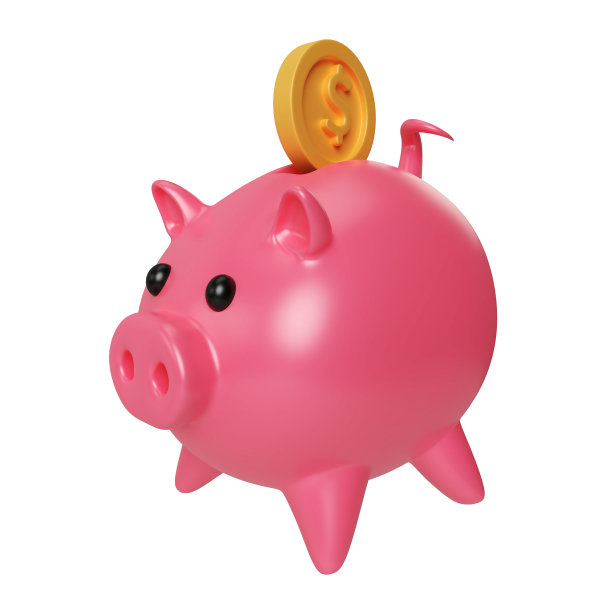 小猪存钱罐3D插画图片下载