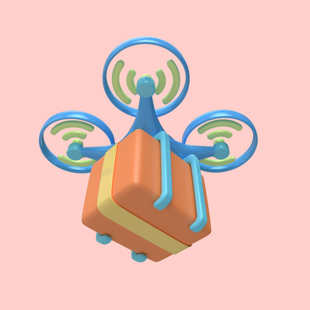 携带3d渲染包的无人机图片下载