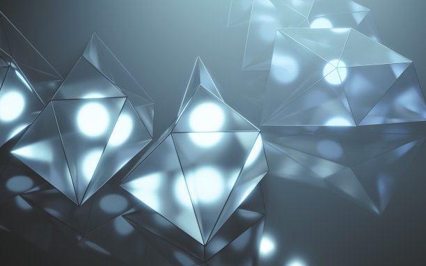 雾场景与抽象几何，3d渲染。图片下载