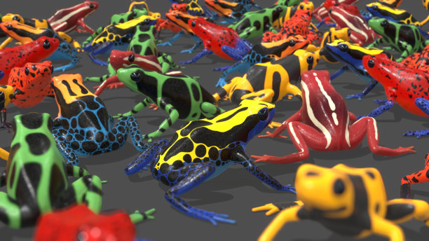 箭毒蛙，3D渲染图片下载