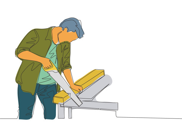 年轻英俊的单线画图片下载