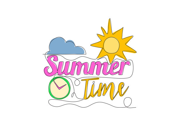 单幅连续的线条画，可爱又酷图片下载