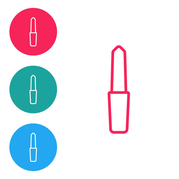 红色线指甲文件图标孤立在白色图片下载