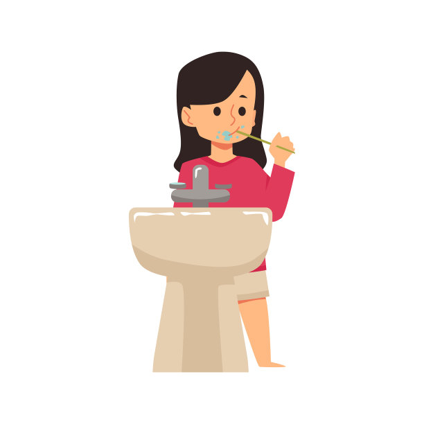 小女孩用牙刷刷牙图片下载