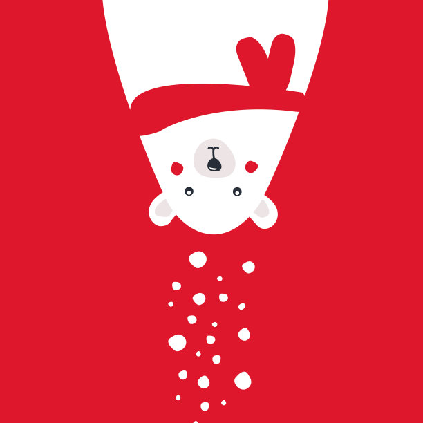 冬季圣诞明信片，北极熊卡图片下载