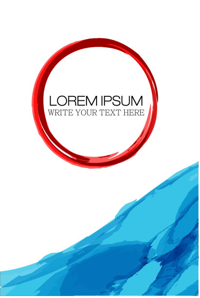 素描封面水彩红圈标题边界图片下载