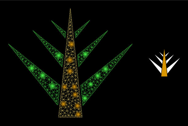 网状花植物与照明图片下载