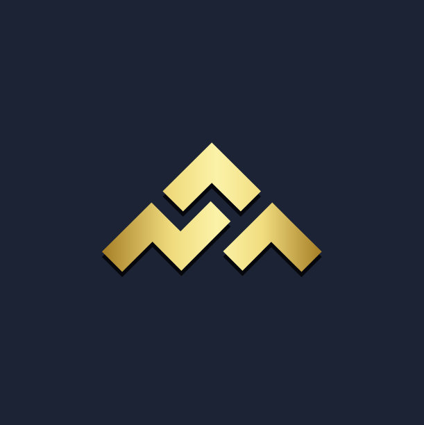三角形线条金色Logo图片下载