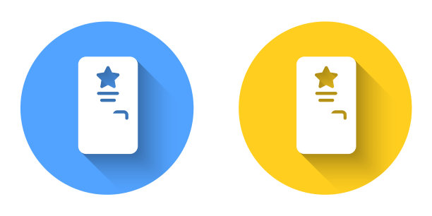 白色的后台图标与长长的阴影隔离图片下载