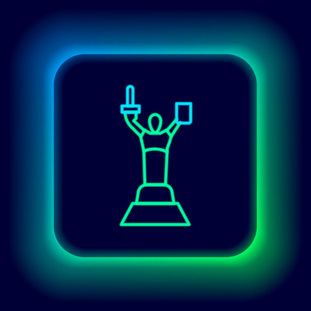 闪烁的霓虹灯线在祖国母亲的丰碑上图片下载