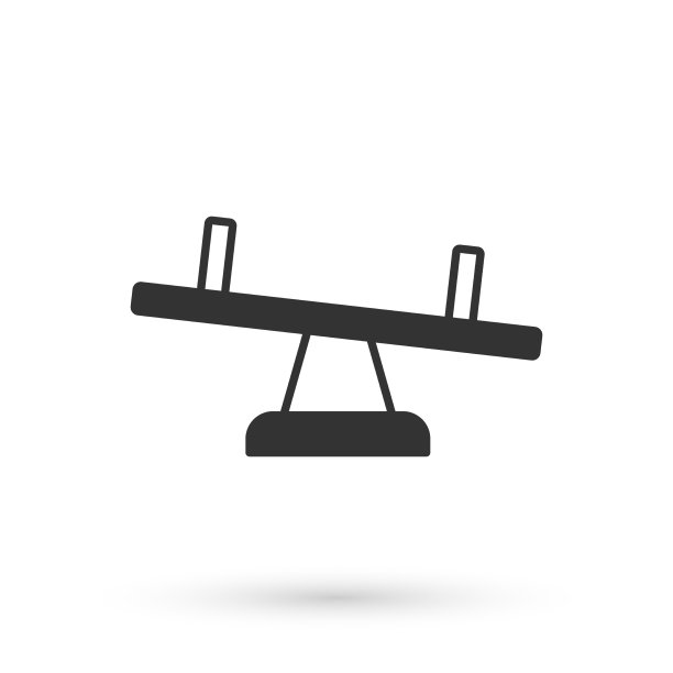 灰色跷跷板图标孤立在白色背景图片下载