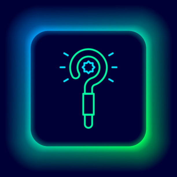 发光的霓虹灯线魔术棒图标孤立上图片下载