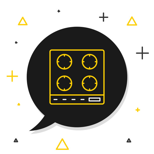 线条煤气炉图标孤立在白色背景图片下载