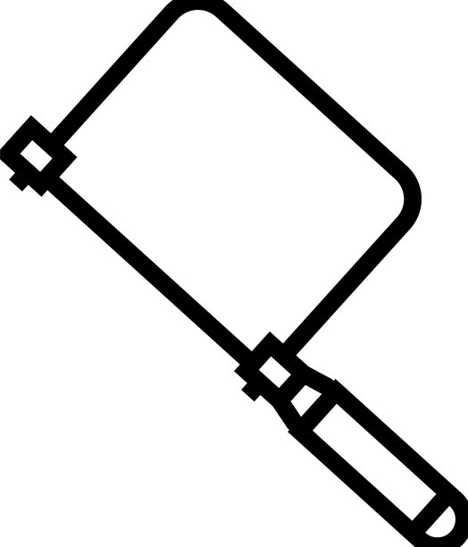 顶部锯木工工具线图标图片下载