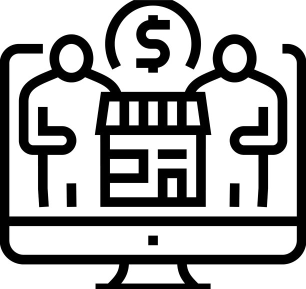 企业家呈现商店线图标图片下载