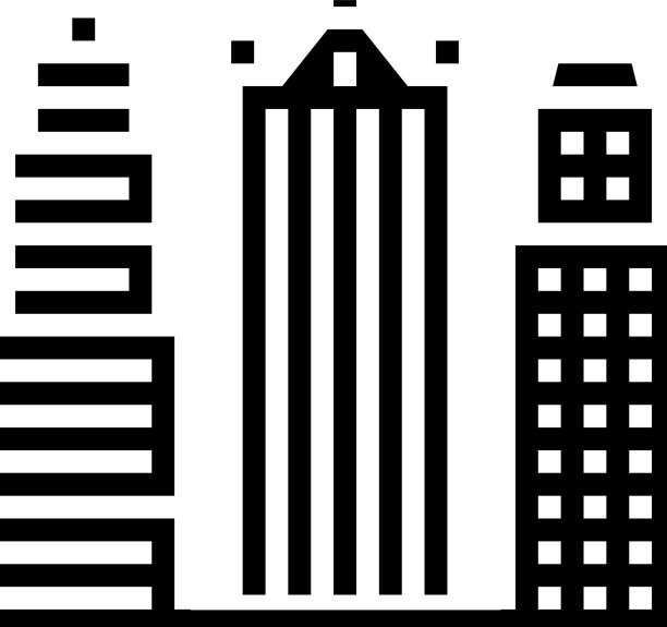 摩天楼商务中心建筑字形图标图片下载