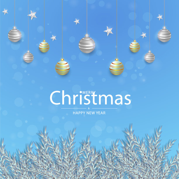 圣诞节背景设计与白色的分支图片下载