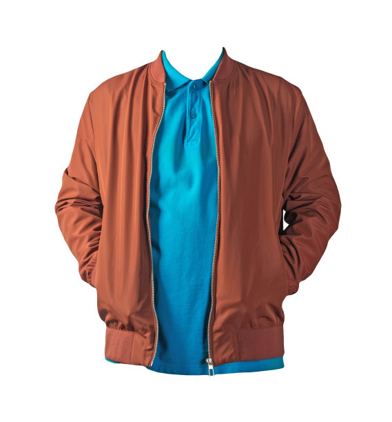 男子短夹克和衬衫孤立在白色背景。时尚的休闲装图片下载