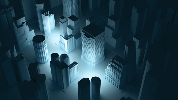 黑暗的城市有一个亮点。图片下载