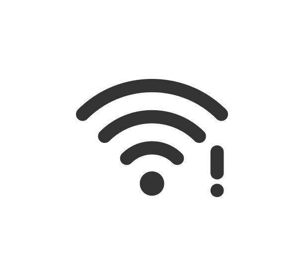 Wifi符号和感叹号图标。干扰无线网络信号。wi - fi的错误。失败的无线图标。断开无线网络信号。矢量插图孤立在白色背景上图片下载