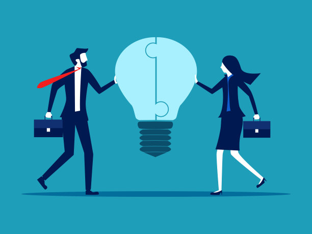 一群商人联想到灯泡谜题。业务概念矢量说明图片下载