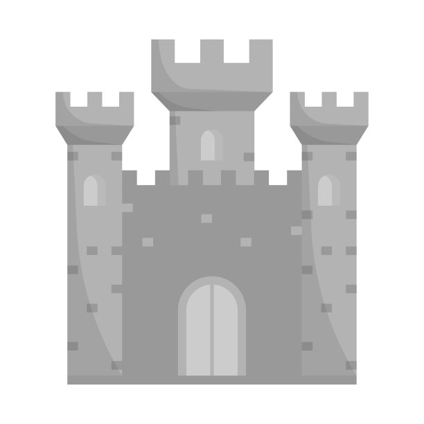 堡垒图标设计模板矢量插图图片下载