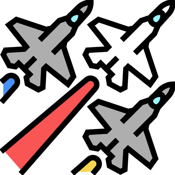 航空阅兵彩色图标图片下载