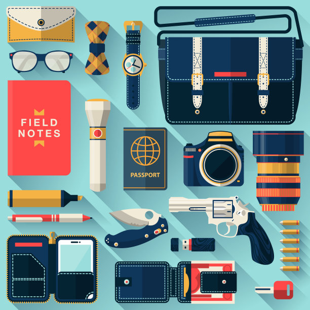 每天随身携带和装备配件图片下载