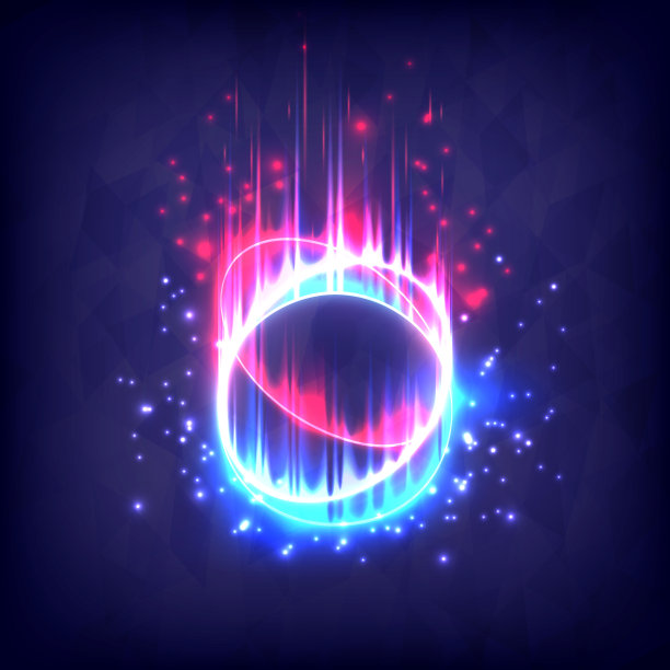 发光漩涡光效应。神奇的抽象的框架。圆形元件的能量。明亮的科幻小说。闪烁着宇宙的霓虹灯。未来漩涡宇宙轨迹效应。Glitch，射线和火焰图片下载